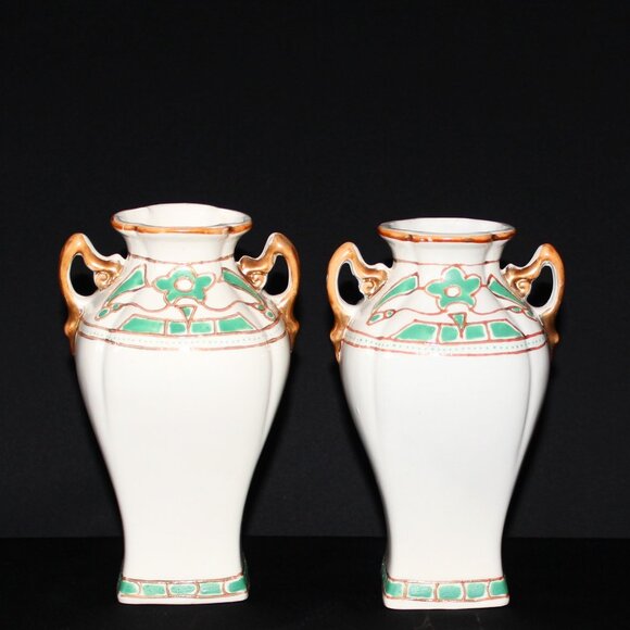 Pair of Vintage Vases with Handles | Bud Vases - Picture 3 of 9